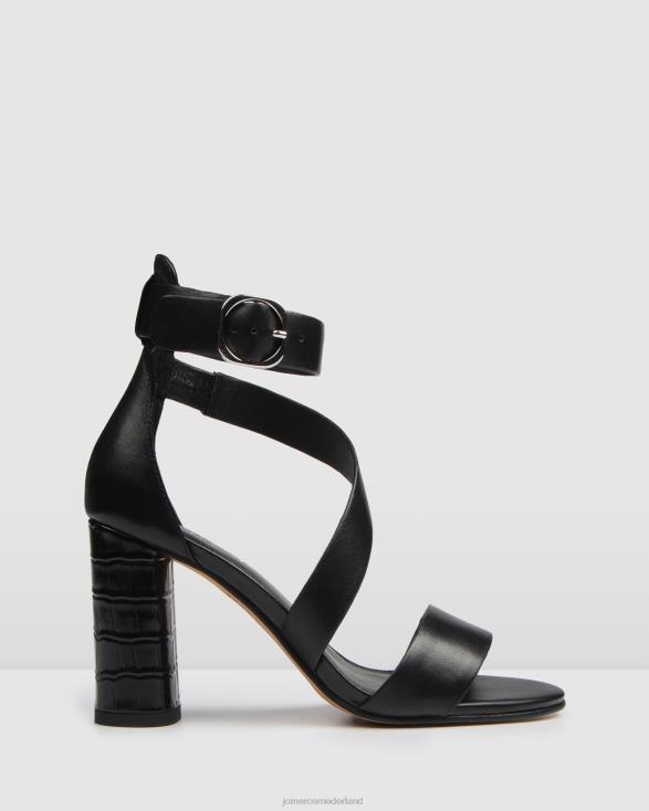 Beckett sandalen met hoge hak 46LN99 zwart leer Jo Mercer schoenen