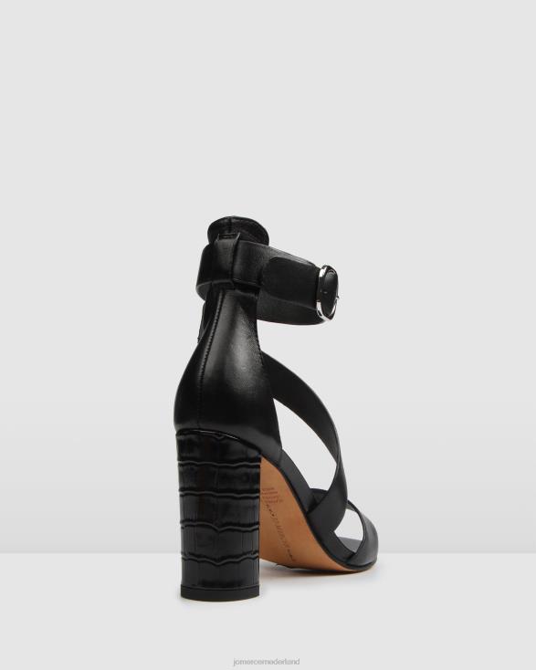 Beckett sandalen met hoge hak 46LN99 zwart leer Jo Mercer schoenen