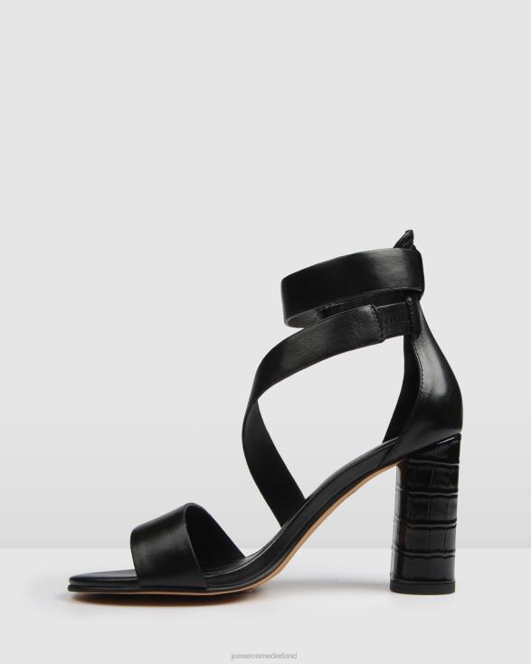 Beckett sandalen met hoge hak 46LN99 zwart leer Jo Mercer schoenen