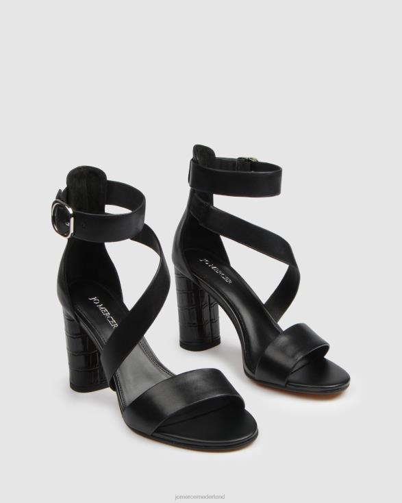 Beckett sandalen met hoge hak 46LN99 zwart leer Jo Mercer schoenen
