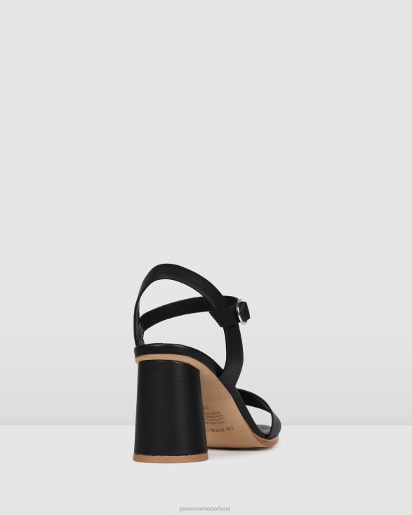 Calais sandalen met hoge hak 46LN103 zwart leer Jo Mercer schoenen