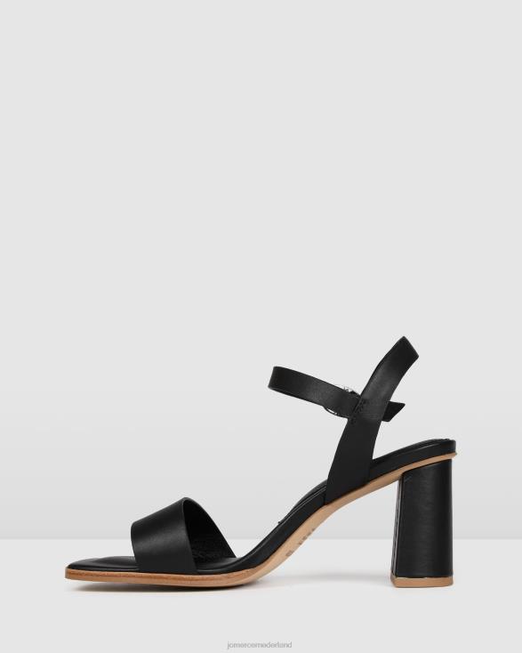 Calais sandalen met hoge hak 46LN103 zwart leer Jo Mercer schoenen
