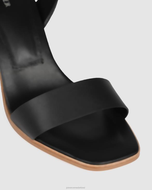 Calais sandalen met hoge hak 46LN103 zwart leer Jo Mercer schoenen