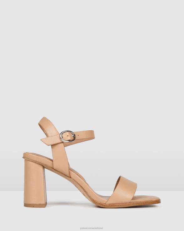Calais sandalen met hoge hak 46LN104 beige leer Jo Mercer schoenen