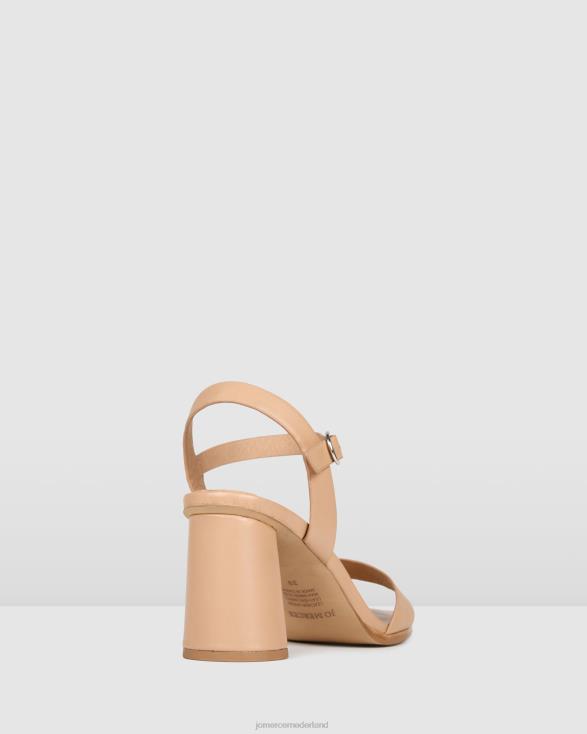 Calais sandalen met hoge hak 46LN104 beige leer Jo Mercer schoenen