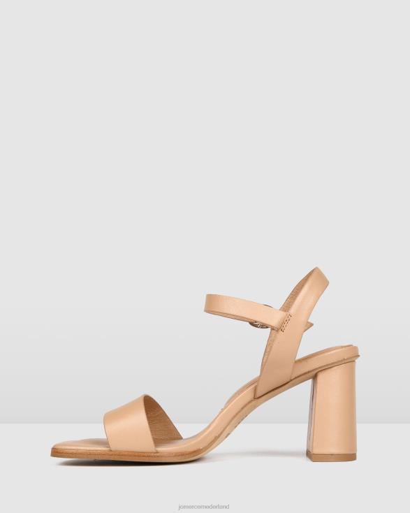 Calais sandalen met hoge hak 46LN104 beige leer Jo Mercer schoenen
