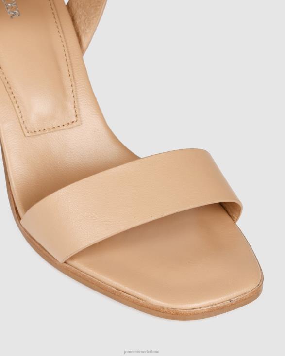 Calais sandalen met hoge hak 46LN104 beige leer Jo Mercer schoenen