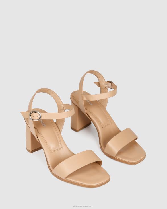Calais sandalen met hoge hak 46LN104 beige leer Jo Mercer schoenen