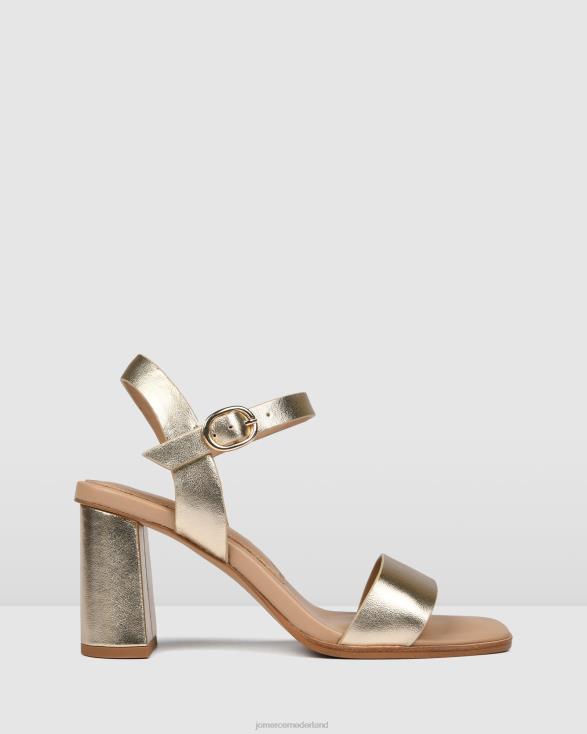 Calais sandalen met hoge hak 46LN106 goud leer Jo Mercer schoenen