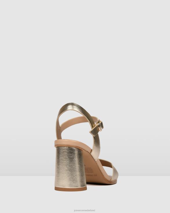 Calais sandalen met hoge hak 46LN106 goud leer Jo Mercer schoenen