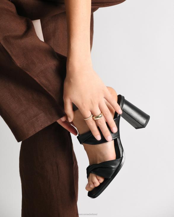Caylie sandalen met hoge hak 46LN85 zwart leer Jo Mercer schoenen