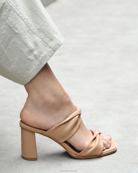 Caylie sandalen met hoge hak 46LN86 beige leer Jo Mercer schoenen