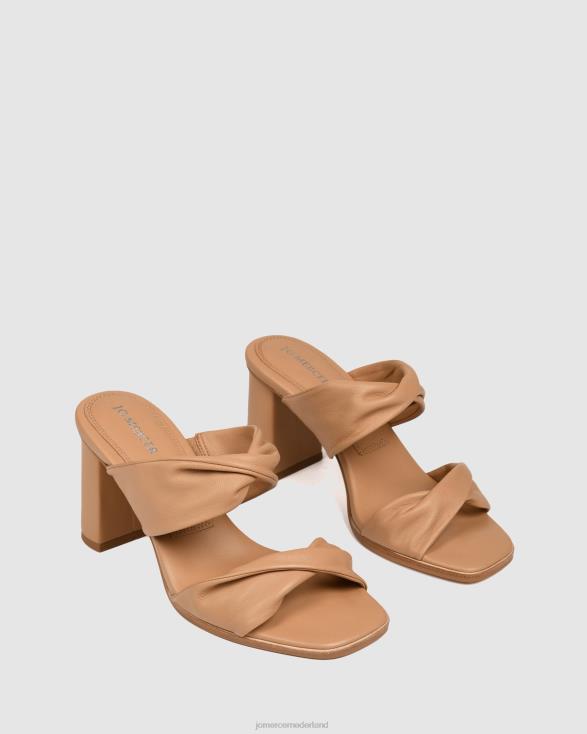 Caylie sandalen met hoge hak 46LN86 beige leer Jo Mercer schoenen