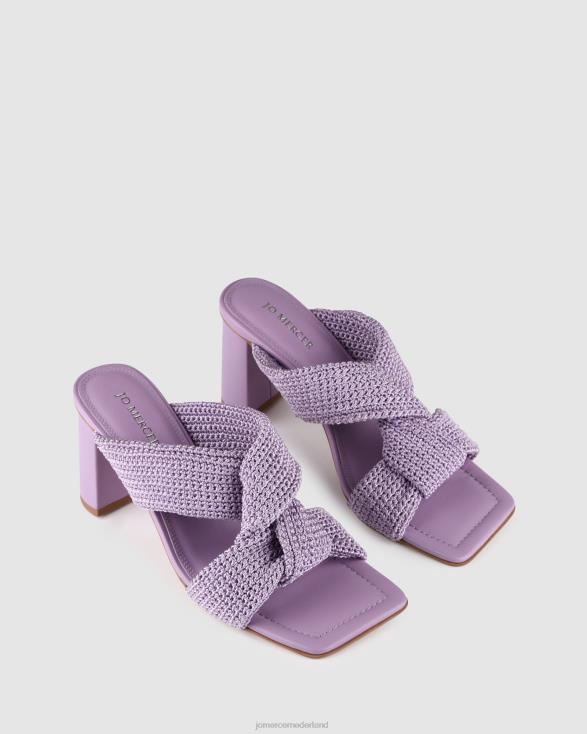 Kalene sandalen met hoge hak 46LN82 lila geweven Jo Mercer schoenen
