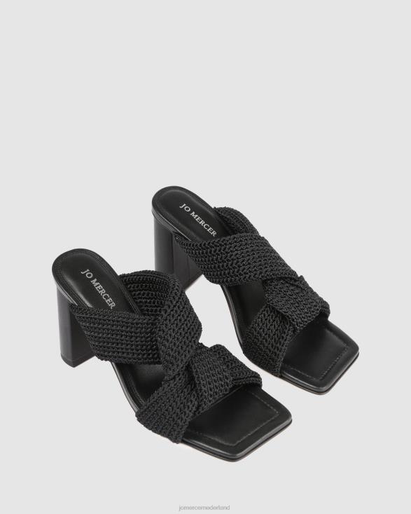 Kalene sandalen met hoge hak 46LN83 zwart geweven Jo Mercer schoenen
