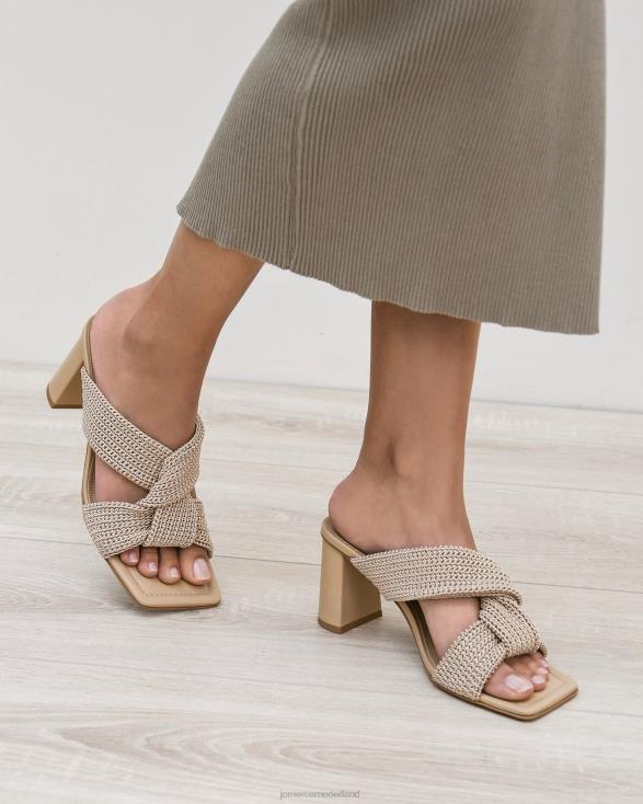 Kalene sandalen met hoge hak 46LN84 natuurlijk geweven Jo Mercer schoenen
