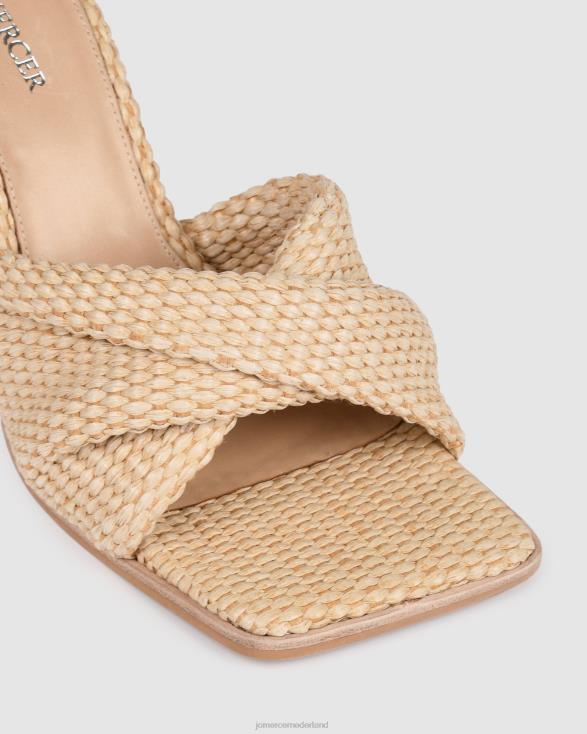 Lana sandalen met hoge hak 46LN109 natuurlijk geweven Jo Mercer schoenen