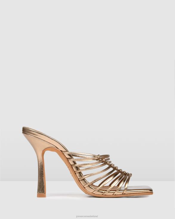 Lynden sandalen met hoge hak 46LN141 goud leer Jo Mercer schoenen