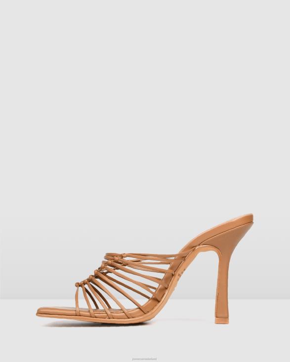 Lynden sandalen met hoge hak 46LN142 bruin leer Jo Mercer schoenen