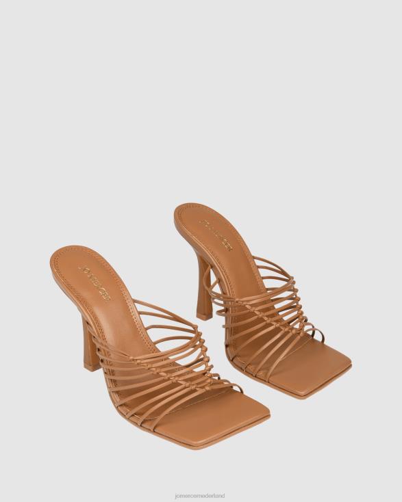 Lynden sandalen met hoge hak 46LN142 bruin leer Jo Mercer schoenen