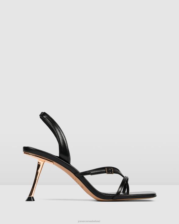 Olyssa sandalen met hoge hak 46LN135 zwart leer Jo Mercer schoenen