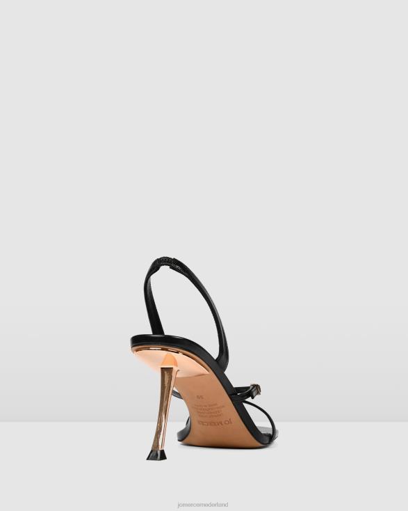 Olyssa sandalen met hoge hak 46LN135 zwart leer Jo Mercer schoenen