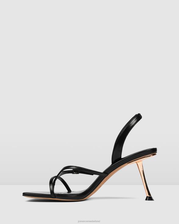 Olyssa sandalen met hoge hak 46LN135 zwart leer Jo Mercer schoenen