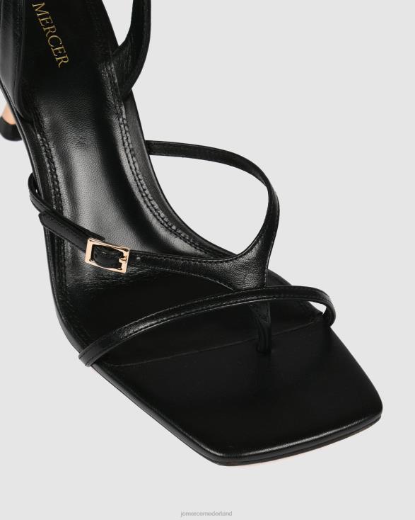 Olyssa sandalen met hoge hak 46LN135 zwart leer Jo Mercer schoenen