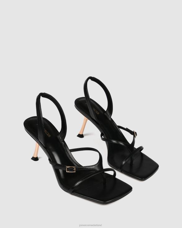 Olyssa sandalen met hoge hak 46LN135 zwart leer Jo Mercer schoenen