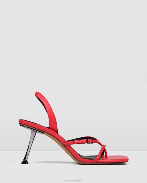 Olyssa sandalen met hoge hak 46LN136 felroze leer Jo Mercer schoenen