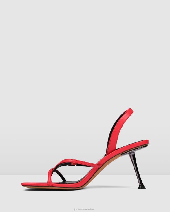 Olyssa sandalen met hoge hak 46LN136 felroze leer Jo Mercer schoenen