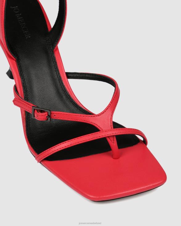 Olyssa sandalen met hoge hak 46LN136 felroze leer Jo Mercer schoenen