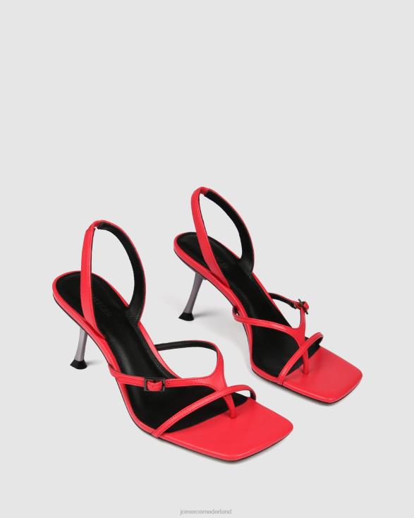 Olyssa sandalen met hoge hak 46LN136 felroze leer Jo Mercer schoenen