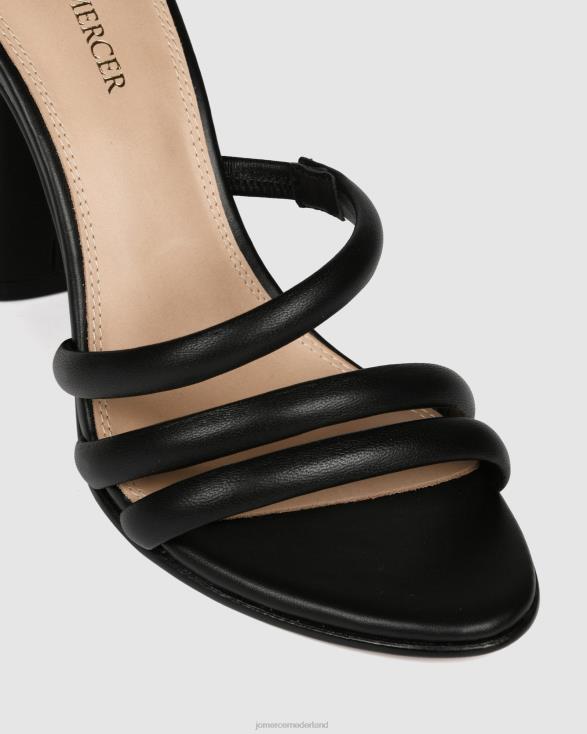 Pepijn sandalen met hoge hak 46LN97 zwart leer Jo Mercer schoenen