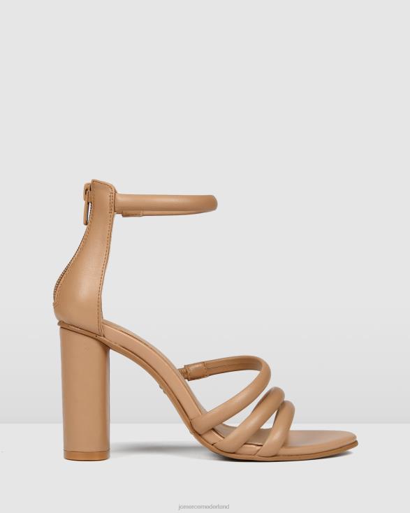 Pepijn sandalen met hoge hak 46LN98 beige leer Jo Mercer schoenen
