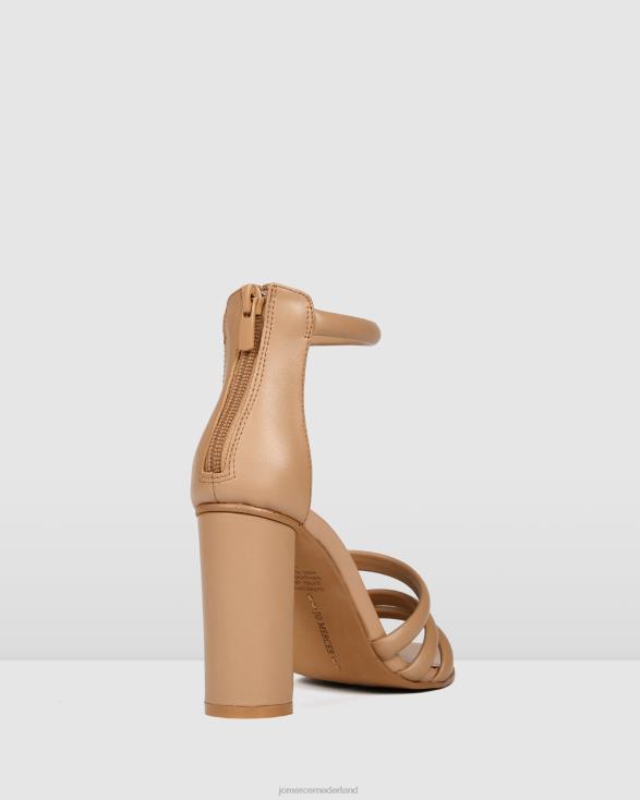 Pepijn sandalen met hoge hak 46LN98 beige leer Jo Mercer schoenen