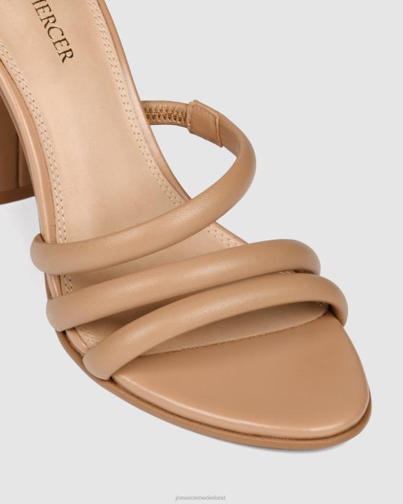 Pepijn sandalen met hoge hak 46LN98 beige leer Jo Mercer schoenen