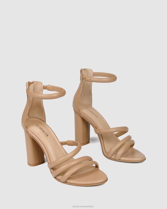Pepijn sandalen met hoge hak 46LN98 beige leer Jo Mercer schoenen