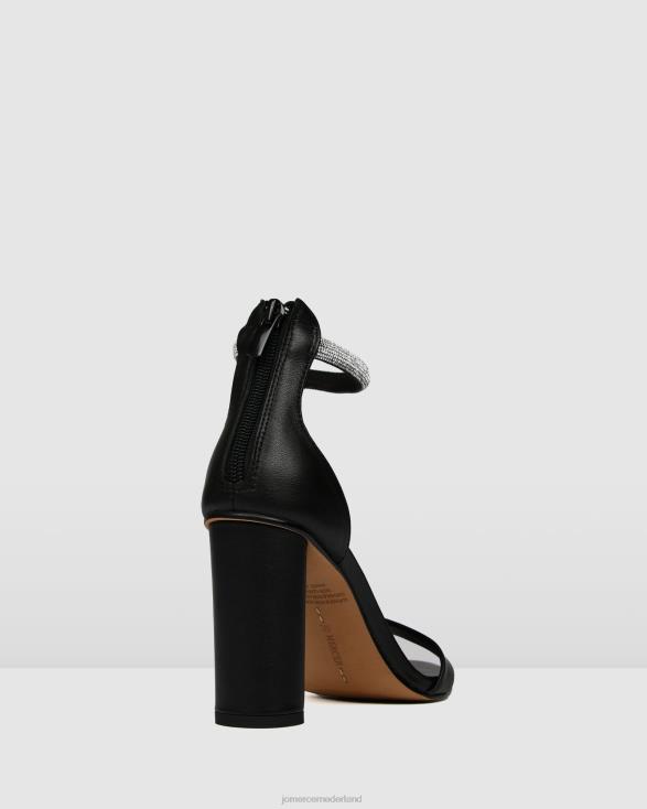 Preston sandalen met hoge hak 46LN127 zwart leer Jo Mercer schoenen