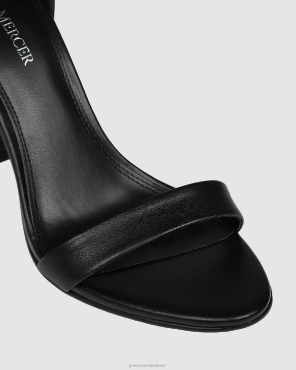 Preston sandalen met hoge hak 46LN127 zwart leer Jo Mercer schoenen