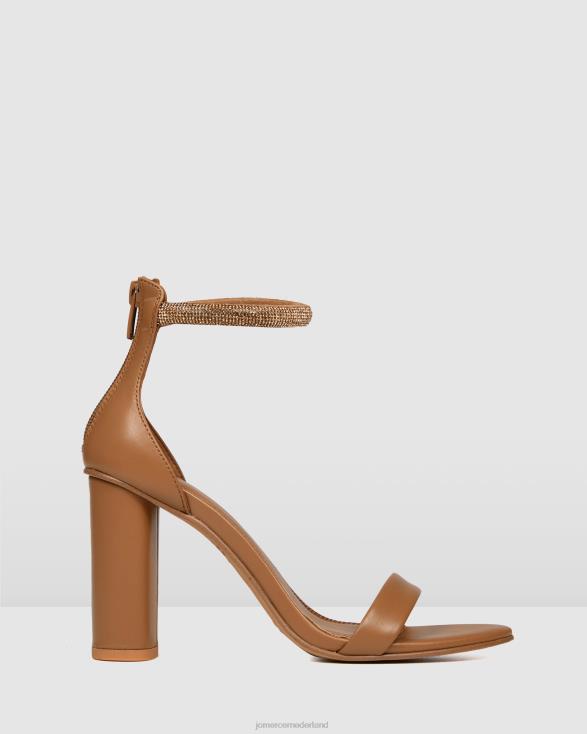 Preston sandalen met hoge hak 46LN128 bruin leer Jo Mercer schoenen