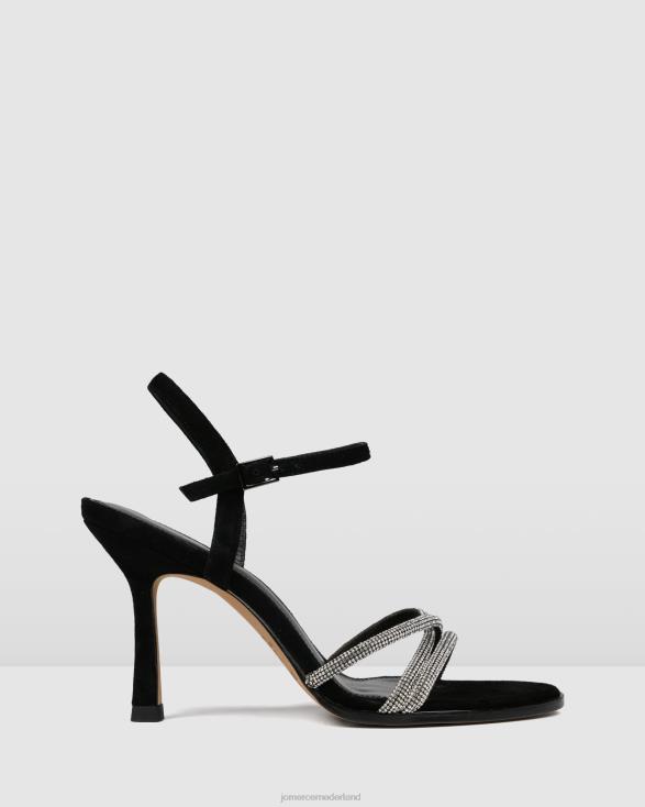 Selene sandalen met hoge hak 46LN110 zwart suède Jo Mercer schoenen