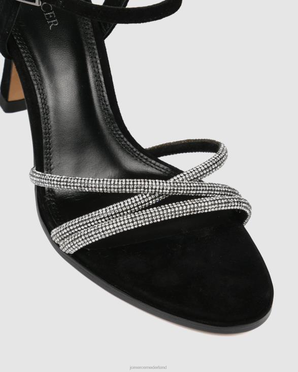 Selene sandalen met hoge hak 46LN110 zwart suède Jo Mercer schoenen