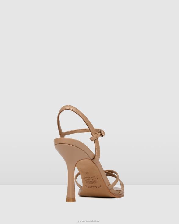 Selene sandalen met hoge hak 46LN137 beige leer Jo Mercer schoenen