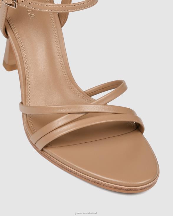 Selene sandalen met hoge hak 46LN137 beige leer Jo Mercer schoenen