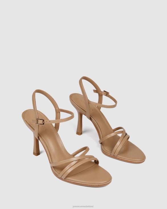 Selene sandalen met hoge hak 46LN137 beige leer Jo Mercer schoenen