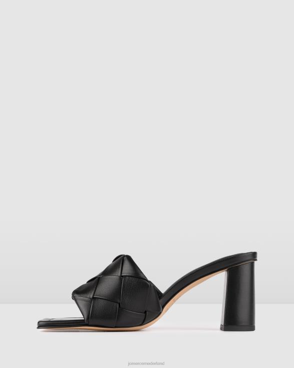 kiva sandalen met hoge hak 46LN133 zwart leer Jo Mercer schoenen