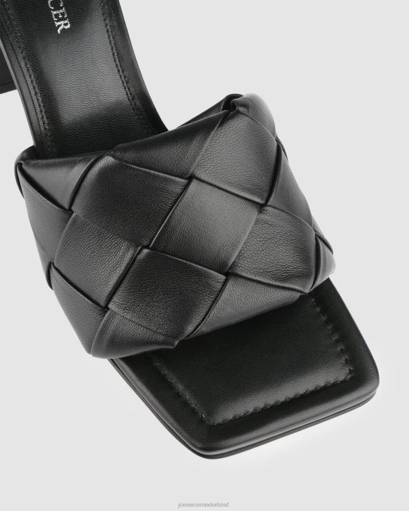 kiva sandalen met hoge hak 46LN133 zwart leer Jo Mercer schoenen