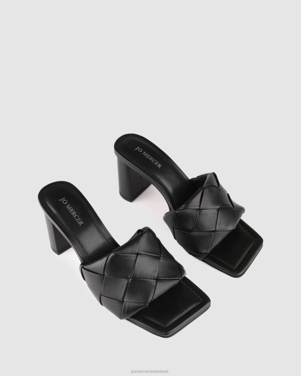 kiva sandalen met hoge hak 46LN133 zwart leer Jo Mercer schoenen