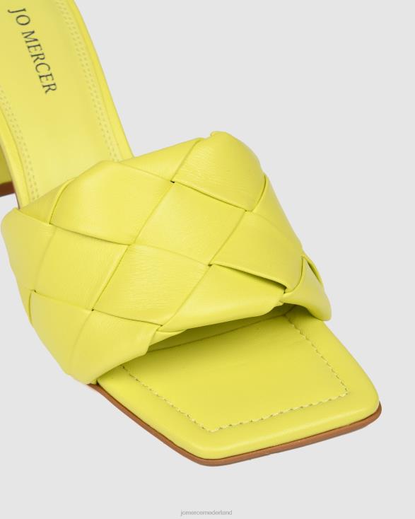 kiva sandalen met hoge hak 46LN134 citrusgeel leer Jo Mercer schoenen